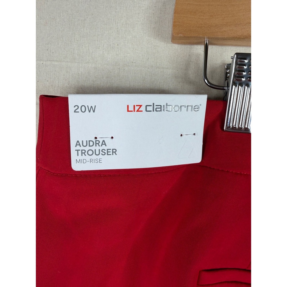 NWT Liz Claiborne Audra Mid-Rise Trouser Size 20W Rumba Red - Picture 5 of 11